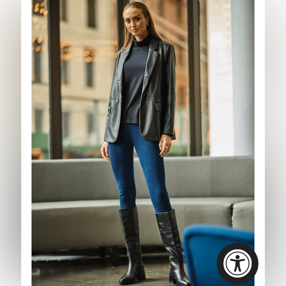 Lysse Blue Demin-looking Leggings Skinny Pants Size Small - Picture 11 of 11